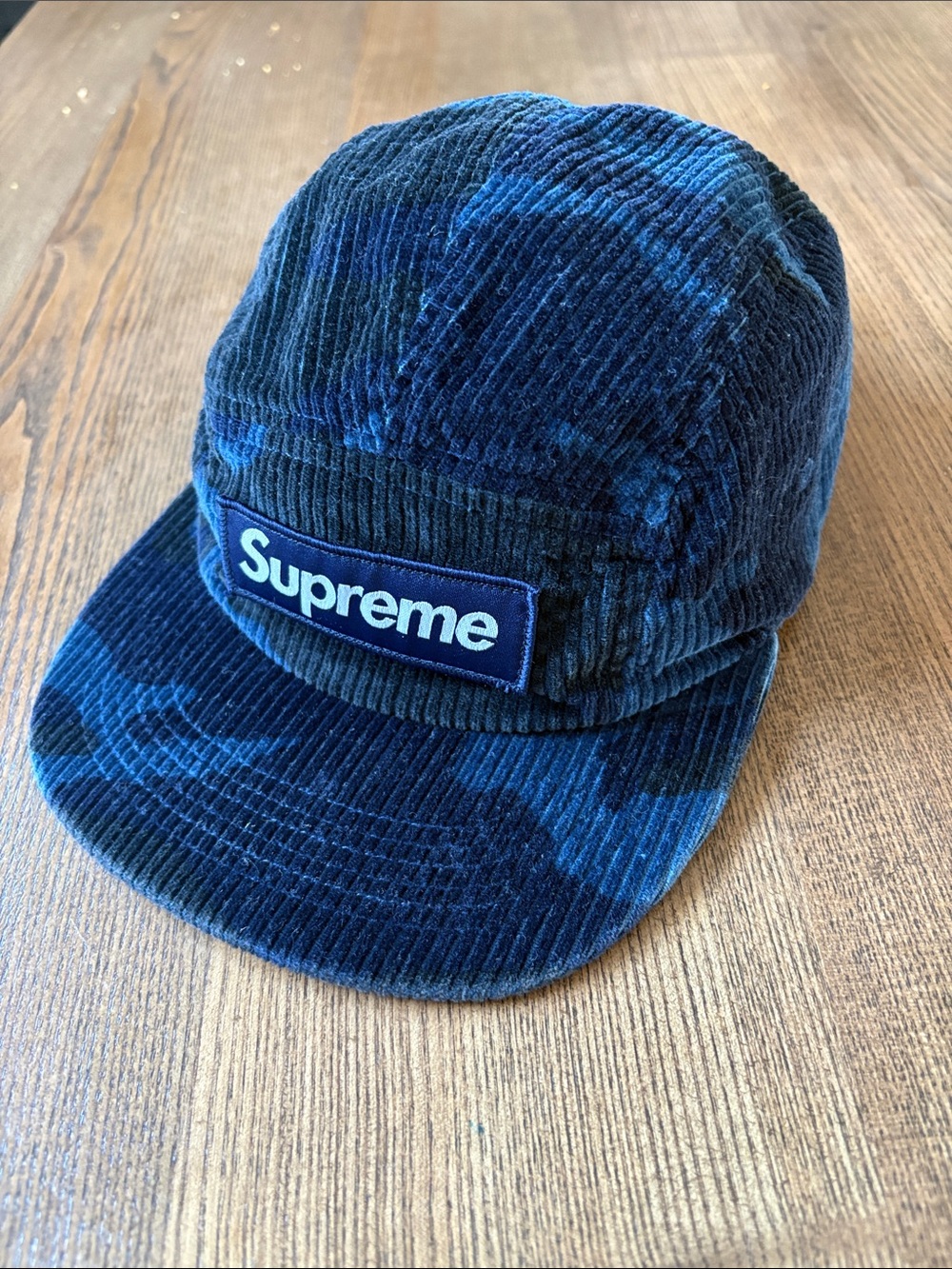 Supreme Navy/Blue Corduroy 5-Panel Camp Cap